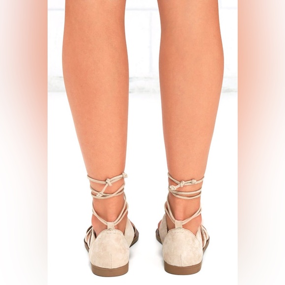 Steve Madden Sanndee Taupe Nubuck Leather Flat Gladiator Sandals - 7M - Picture 5 of 10